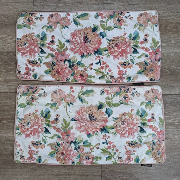 Lacourte Other - 2 Lacourte Julius 14" x 26" Embroidered Floral Throw Pillow Covers Pastel Pink